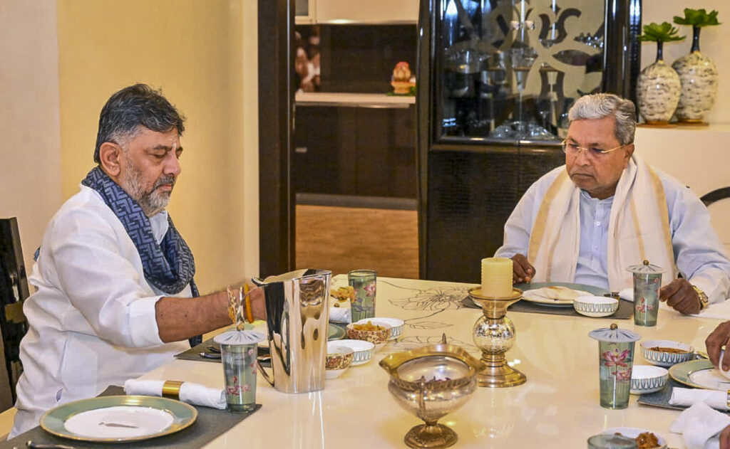CM Siddaramaiah meets deputy CM DK Shivakumar