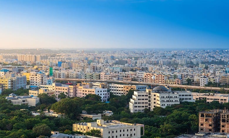A view of Hyderabad city.