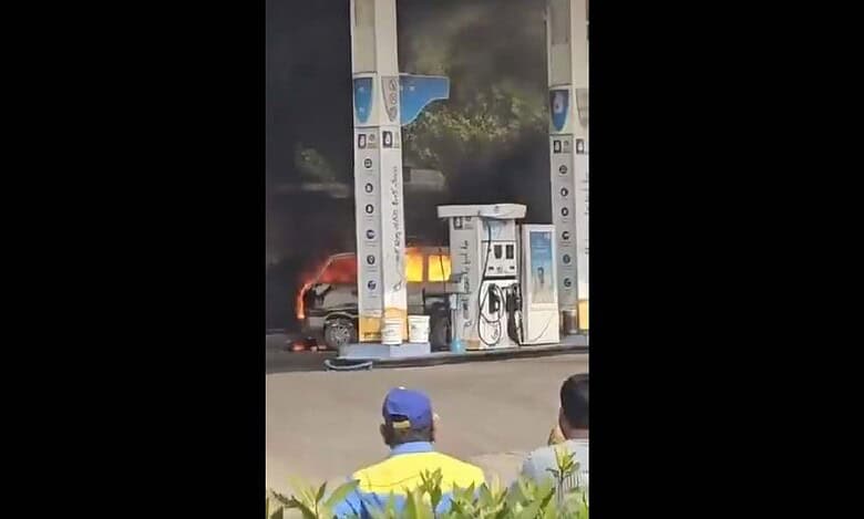 Van catches fire in Medchal