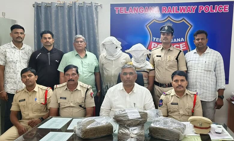 Ganja seized in Secunderabad railway station. Two arrested