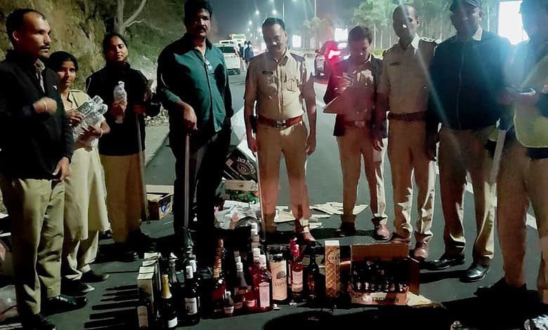 229 illegal liquor bottles seized at Pahadishareef