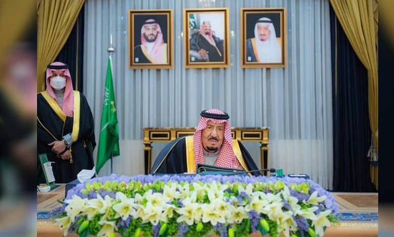 Saudi Arabia’s King Salman chairs a Cabinet session in Riyadh.