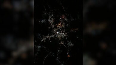 An image of the Kaaba from the space