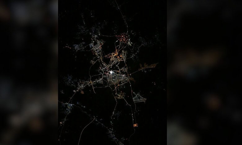 An image of the Kaaba from the space