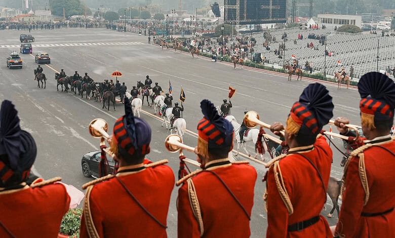 Dress rehearsal of Beating Retreat ceremony (Source: PTI)