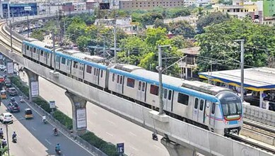 Image shows Hyderabad metro