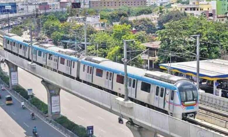 Image shows Hyderabad metro