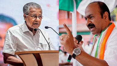 Kerala Chief Minister Pinarayi Vijayan and INC's VD Satheesan