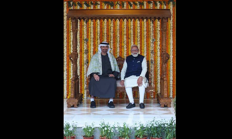 Sheikh Mohamed bin Zayed Al Nahyan with PM Modi