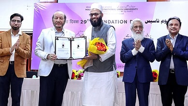 MS Chairman Mohammed Lateef Khan honoured on MANUU’s foundation day