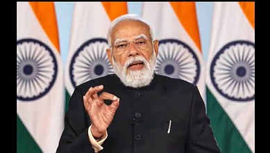 Prime Minister Narendra Modi delivers a virtual address