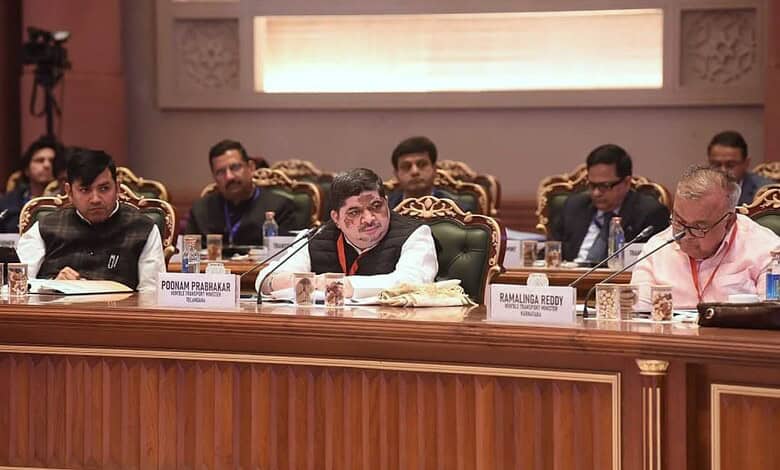Telangana Transport Minister Ponnam Prabhakar at Transport Development Council meet in Delhi