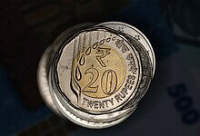 Indian Rupees coin stack