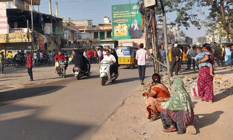 A labour gathering point in Hyderabad's Old City.