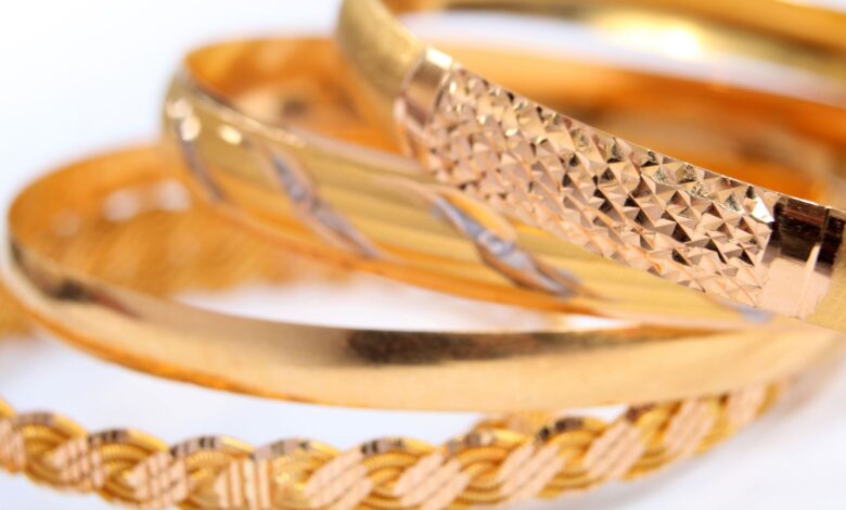 Various gold bracelets