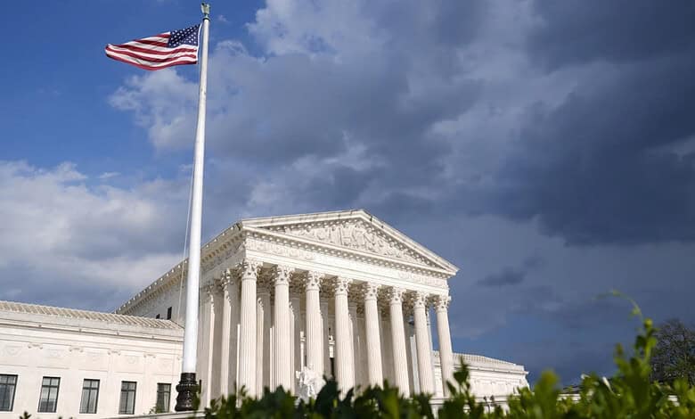 US flag outside the Supreme Court.