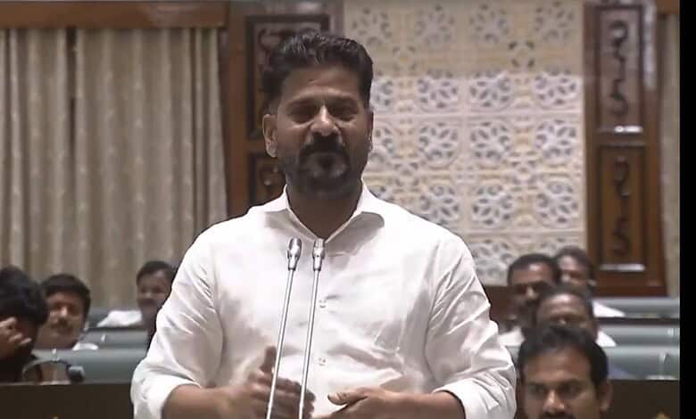 Telangana Chief Minister A Revanth Reddy addresses the Telangana Assembly