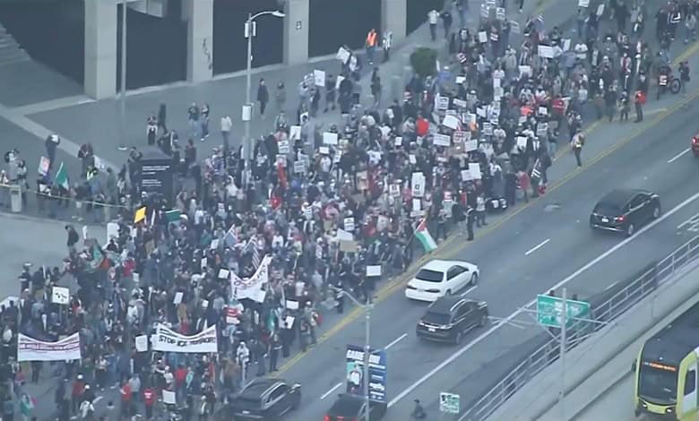 People protest in California against ICE