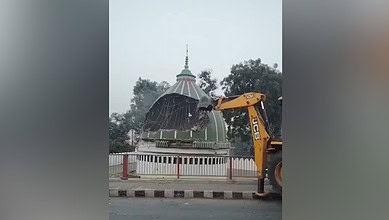 A mazar in UP's Deoria district was demolished by local authorities