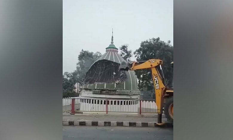 A mazar in UP's Deoria district was demolished by local authorities