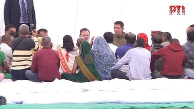 Rahul Gandhi interacts with people in Indore