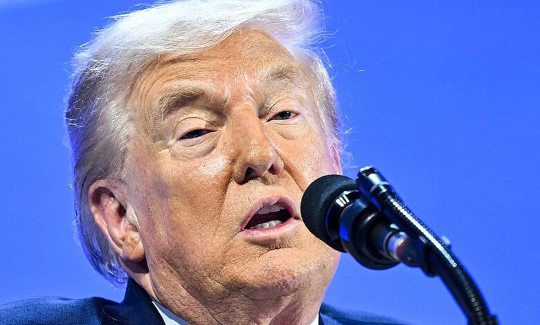 Donald Trump speaking at Davos