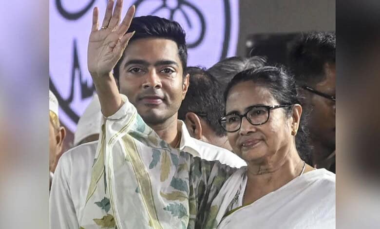 TMC national general secretary Abhishek Banerjee with Bengal Chief Minister Mamata Banerjee