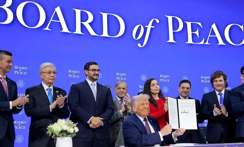 US President Donald Trump and members of Board of Peace for Gaza at Davos