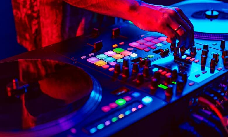 A DJ console