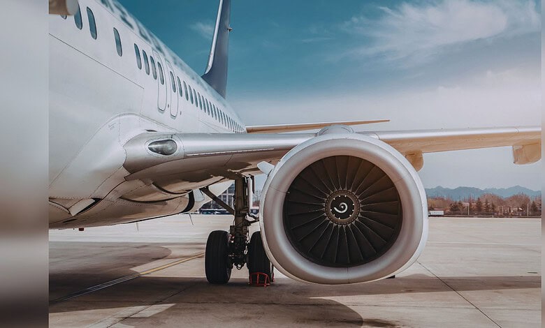 Image shows a civilian aircraft