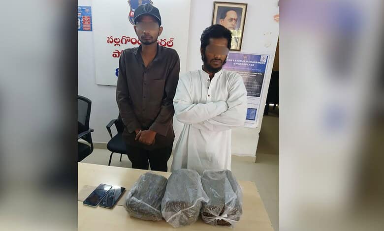 Two men were arrested by the Telangana EAGLE Force and local police for selling ganja