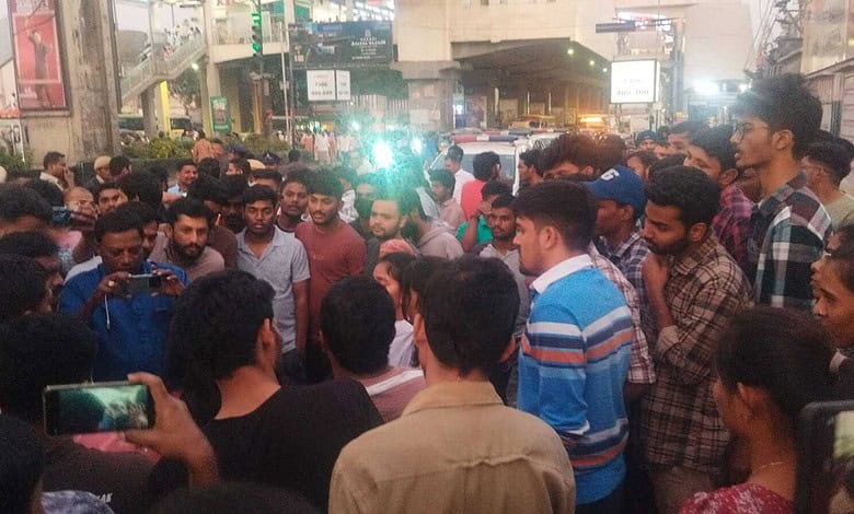 Unemployed protest near Hyderabad metro station for job calendar