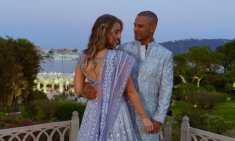Shikhar Dhawan and Sophie Shine