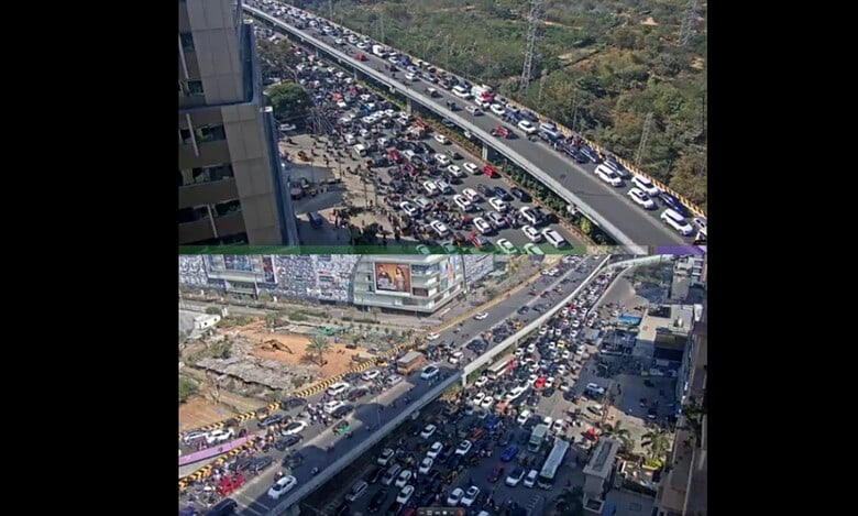 Heavy traffic snarls flyovers in Hyderabad