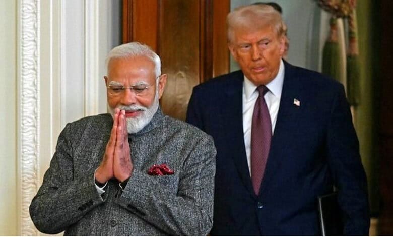 Indian Prime Minister Narendra Modi with US President Donald Trump