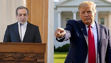 Iran Foreign Minister Abbas Aragchi and Donald Trump