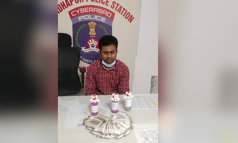 Madhapur police officer detained for accepting Rs 50,000 bribe in Hyderabad.
