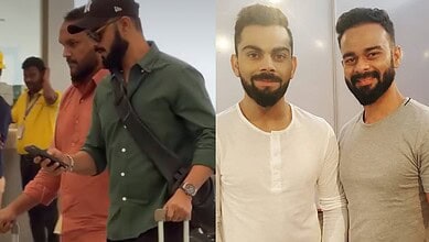 Sameer Ali, Virat Kohli lookalike from Hyderabad, captured at an event.