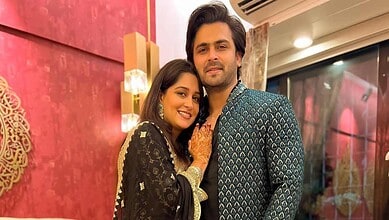 Dipika Kakar and Shoaib Ibrahim smiling at a festive event, celebrating health and happiness.