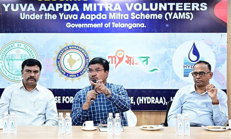 HYDRAA trains 105 volunteers as Youth Disaster Friends under Telangana government scheme.