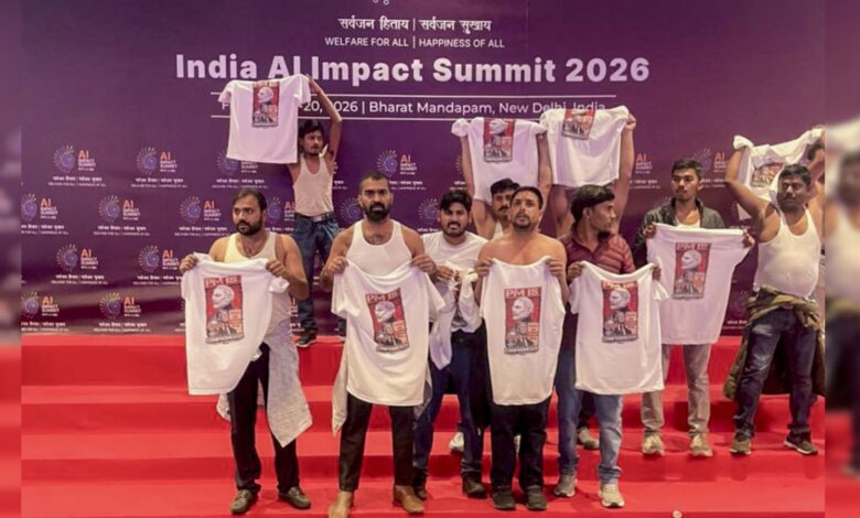 AI Summit shirtless protest: Youth Congress chief held for being mastermind