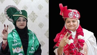 Malegaon Mayor Sheikh Nasreen Khalid (left) and Deputy Mayor Shaan-e-Hind Nihal Ahmed