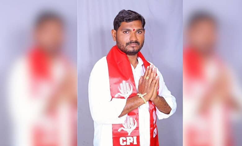Kothagudem Mayor Mood Ganesh in traditional attire with folded hands.