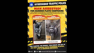 Hyderabad man held for tampering with vehicle registration number
