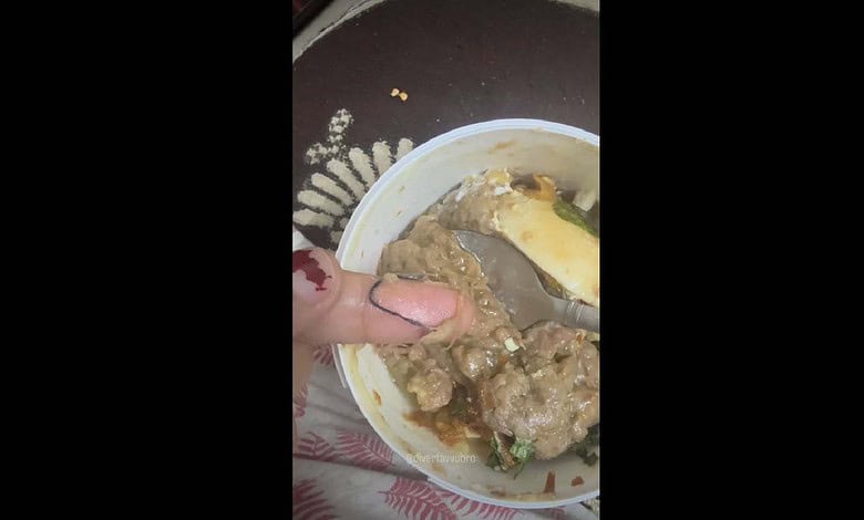 Customer shows threat found in Haleem in Hyderabad