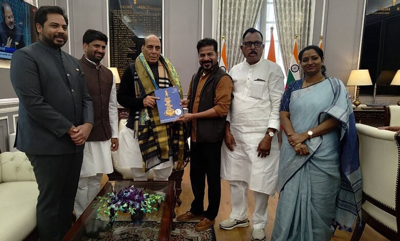 Telangana Chief Minister Revanth Reddy with Defence Minister Rajnath Singh