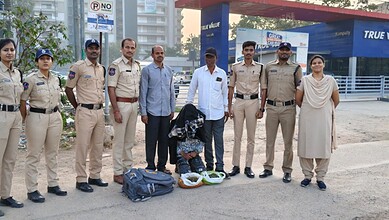 Telangana excise police with the accused