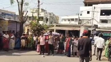 A funeral procession stopped by police in Telangana