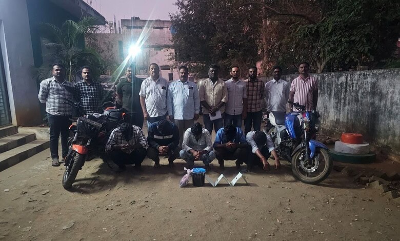 Five people from Odisha were arrested for possessing hashish oil worth Rs 20 lakh