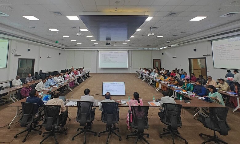 Telangana Chief Electoral Officer C Sudarshan Reddy conducts special training for EROs in Hyderabad on Thursday